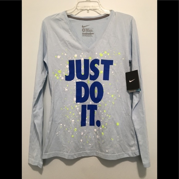 NWT Nike Slim Fit Just Do It Long Sleeves Tres M - Picture 1 of 7